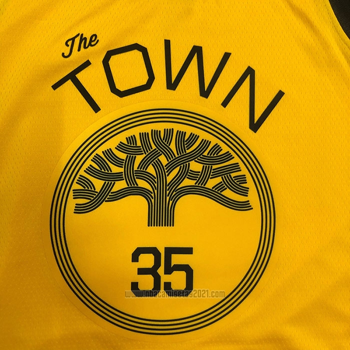 Camiseta Golden State Warriors Kevin Durant #35 Earned Amarillo